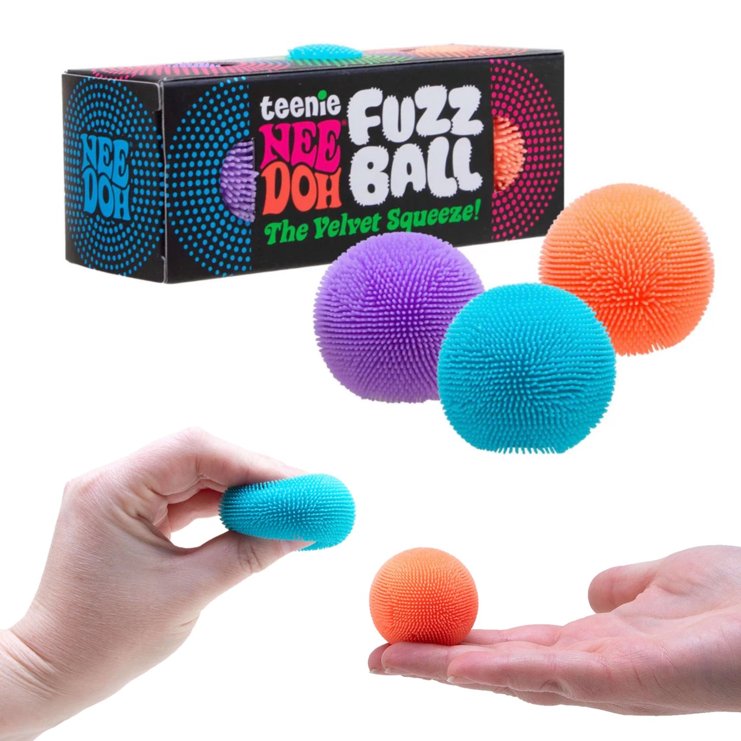 NeeDoh Teenie Fuzz Ball (3 Pack)- Mini Fuzzy Sensory Toy
