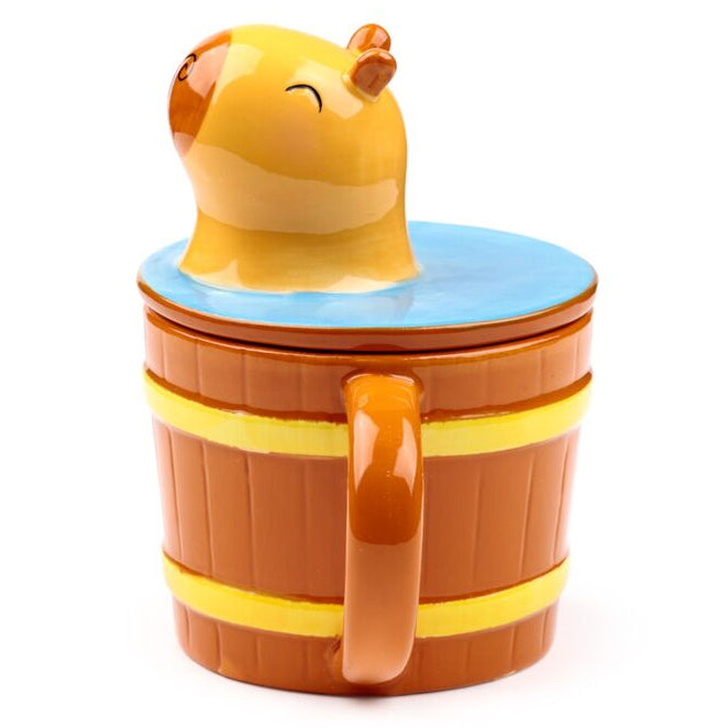 Capybara lidded mug
