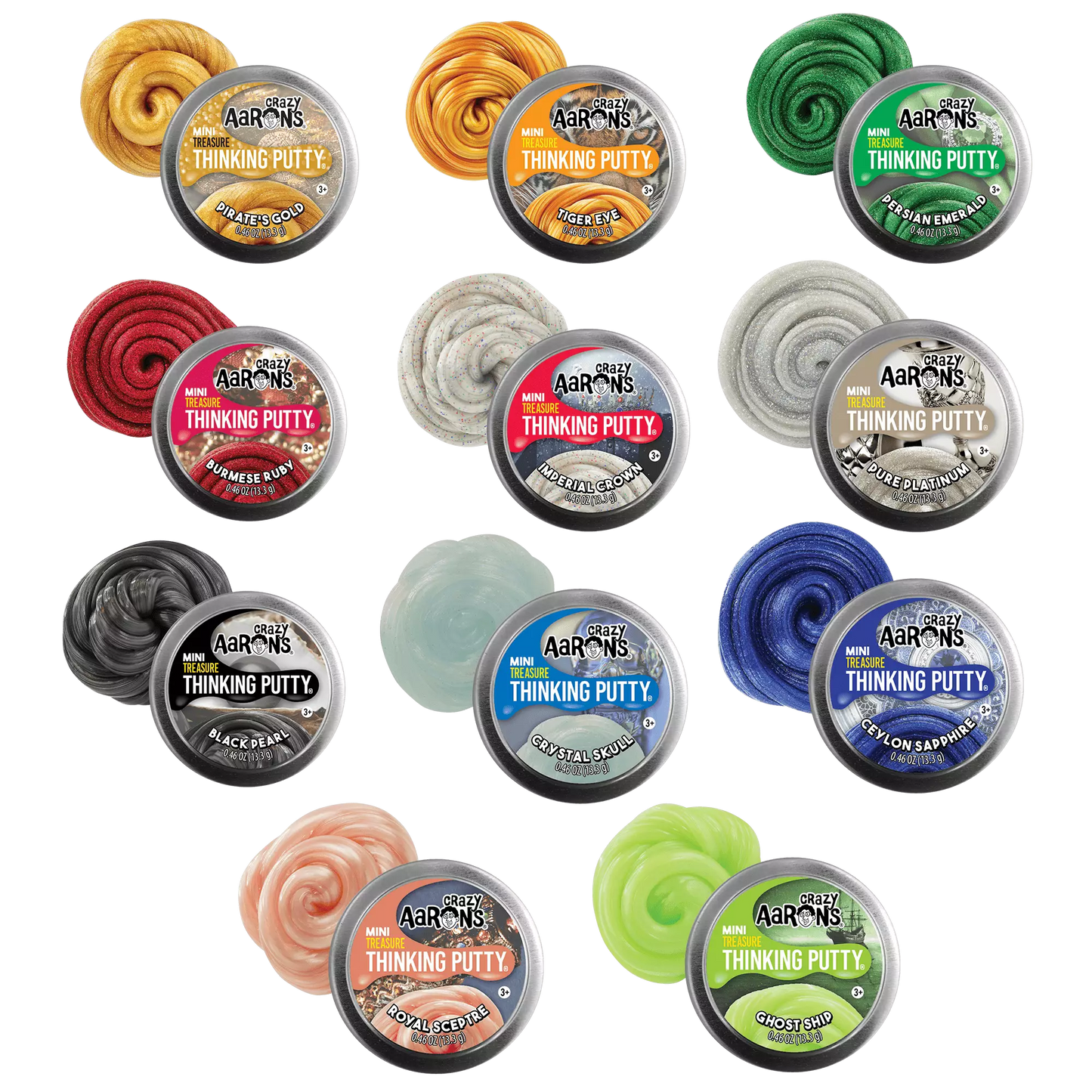 Crazy Aaron's Treasure Surprise Thinking Putty Mini Tins 13.3g - Sensory Fidget Toy For Stress, Anxiety, Autism, ADHD
