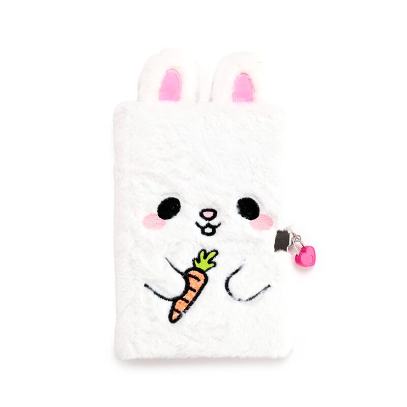 Plush Bunny Rabbit A5 Lockable Notebook With Padlock & Key - Easter Stationery Gift
