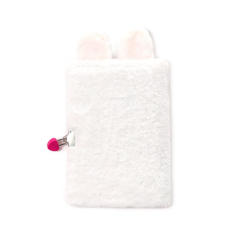 Plush Bunny Rabbit A5 Lockable Notebook With Padlock & Key - Easter Stationery Gift