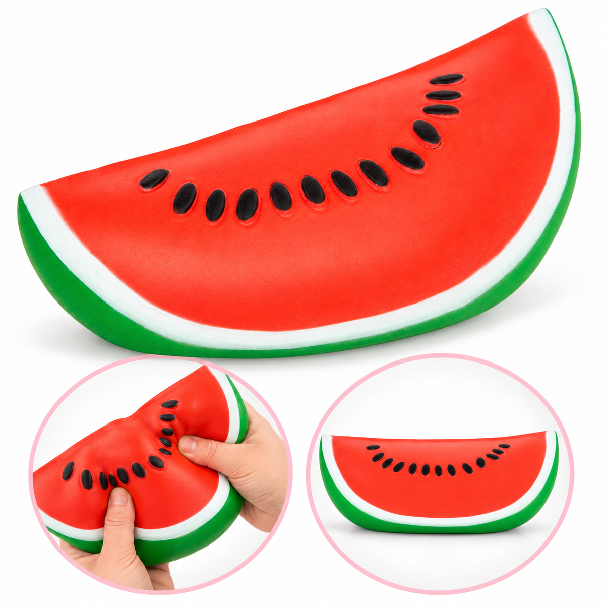 Big Squij Watermelon Slow-Rise Squishy Toy – Jumbo Fruit Sensory Fidget