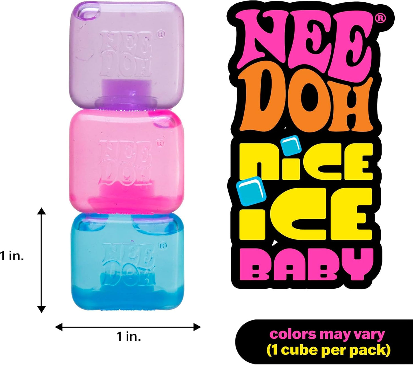 NeeDoh Nice Ice Baby Teenie Squishy Nice Cube 3.5cm - Sensory Squishy Fidget Toy For Stress Relief