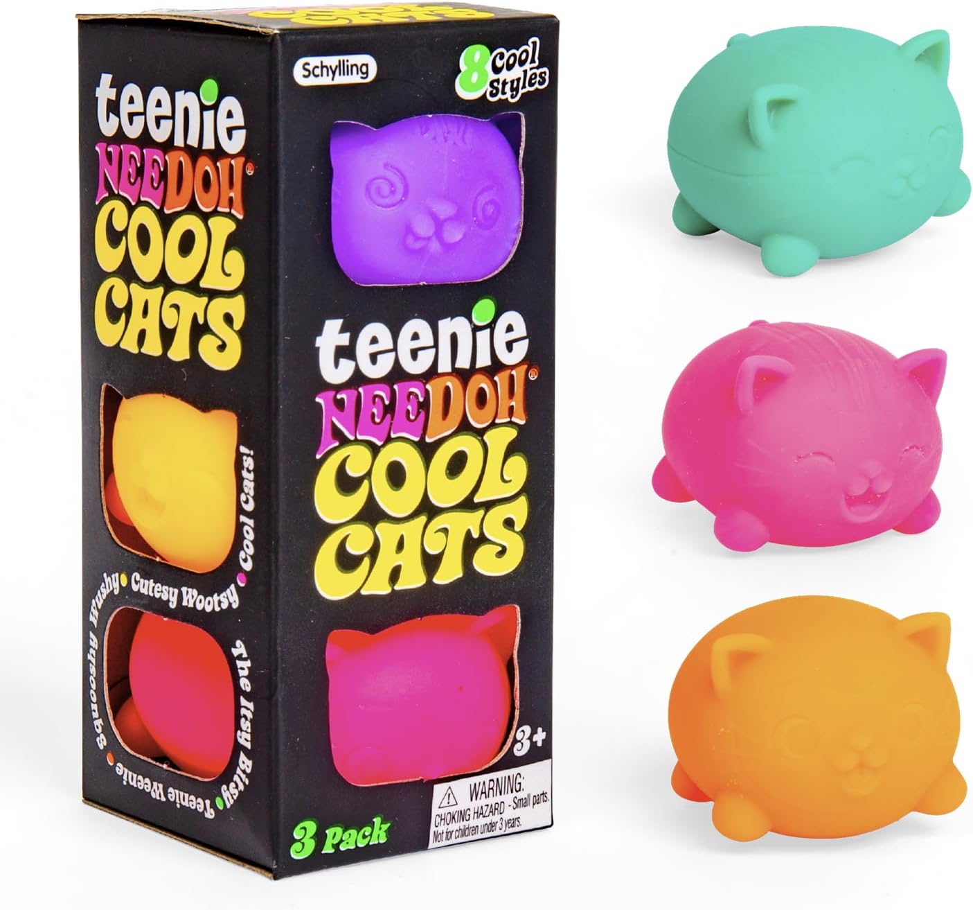Teenie NeeDoh Cool Cats Kittens Fidget Toy Set - Sensory Toy