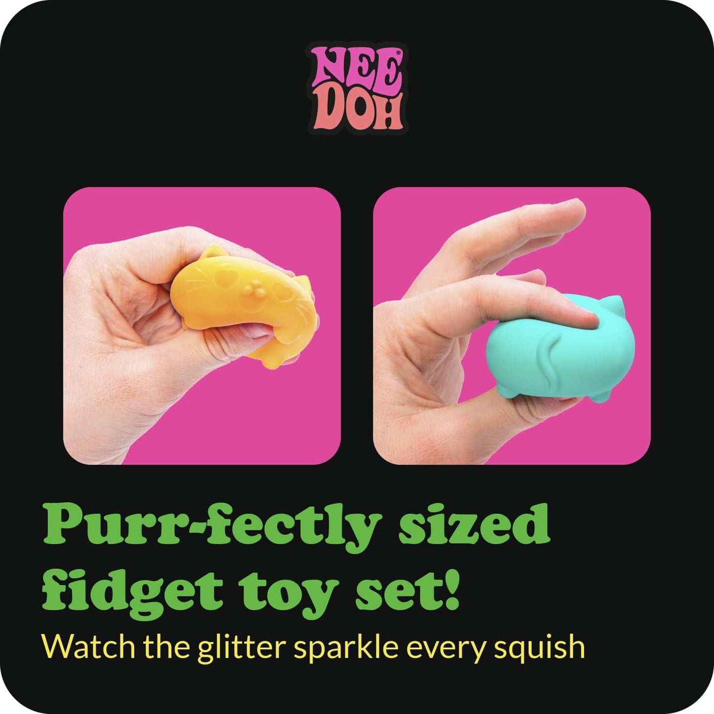 Teenie NeeDoh Cool Cats Kittens Fidget Toy Set - Sensory Toy