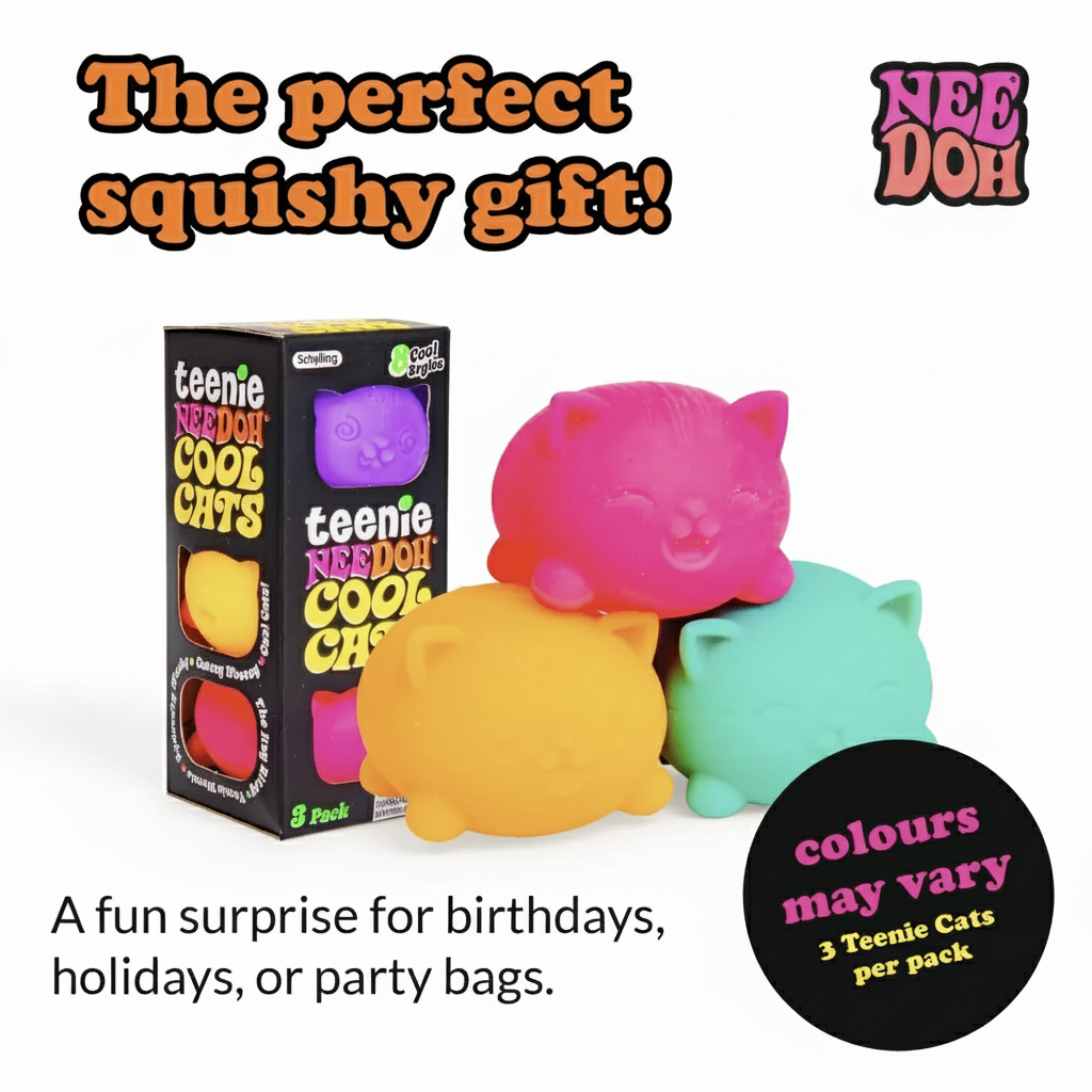 Teenie NeeDoh Cool Cats Kittens Fidget Toy Set - Sensory Toy