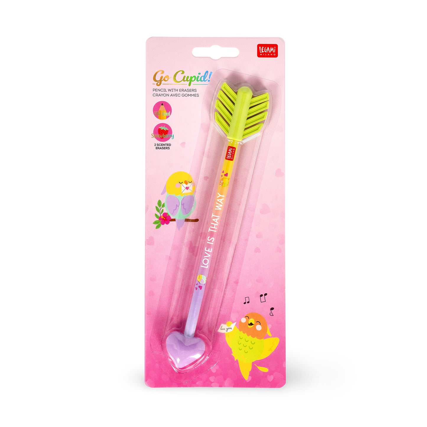 Legami Valentine’s Day Stationery Collection – Erasable Gel Pens, Heart Highlighter, Deco Stamp, Cupid Pencil & Heart Crayons