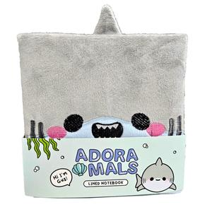Plush Animal Fluffies LINED Notebook 15cm - Shark & Octopus - Soft, Fluffy & Cute