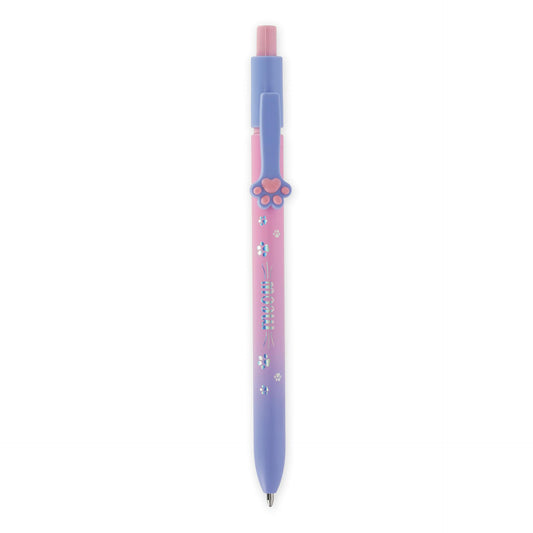 Legami Refillable Ballpoint Pen Blue Ink - Meow Kitty Paw Print Design