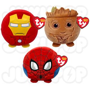 TY Marvel Superheroes Beanie Balls Puffie Plush Soft Toy - Official - Choose From: Iron Man, Spiderman & Groot