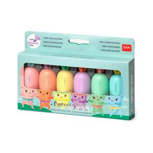 Legami Set Of 6 Mini Carrot Highlighters