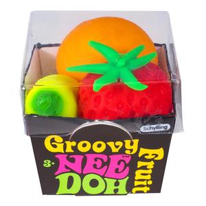 NeeDoh Groovy Fruit Fidget Toy Anti Stress Ball - Banana, Strawberry & Orange