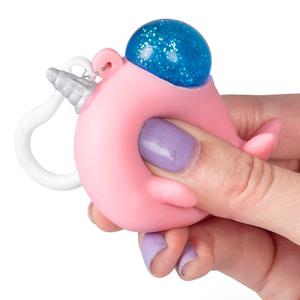 Glitter Narwhal Keyring Sensory Fidget Toy For Stress Relief, Anxiety, ADHD & Autism - Bag Clip