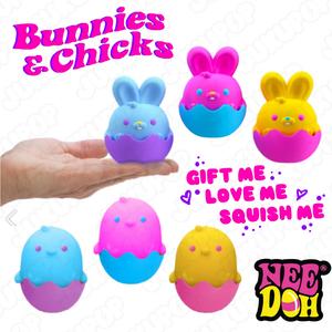 Needoh Bunnies And Chicks - Sensory Squishy Fidget Toy For Stress Relief