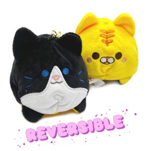 Kenji Mima Reversible Cat Keyring Kawaii Plush Keychain