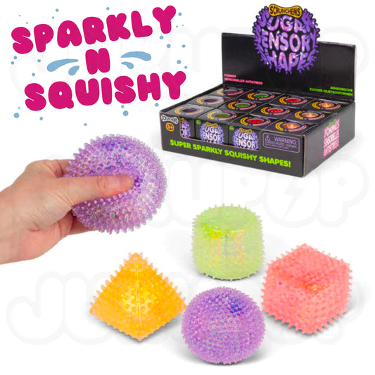 Scrunchems Sensory Sparkly Squishy Maltose Sugar Ball Shapes For Stress Relief, ADHD, Autism & Skin Picking