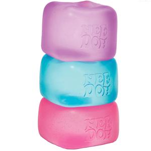 NeeDoh Nice Cube Anti Stress Sensory ADHD Fidget Toy, 3 Translucent Colors (1 sent), Non-toxic Maltose Sugar