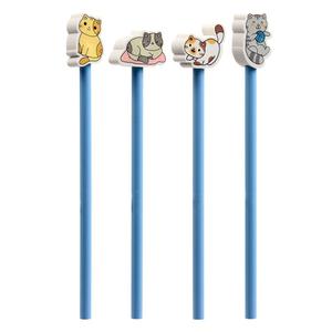 Cute Kitty Cat HB Pencil & Eraser Topper Set