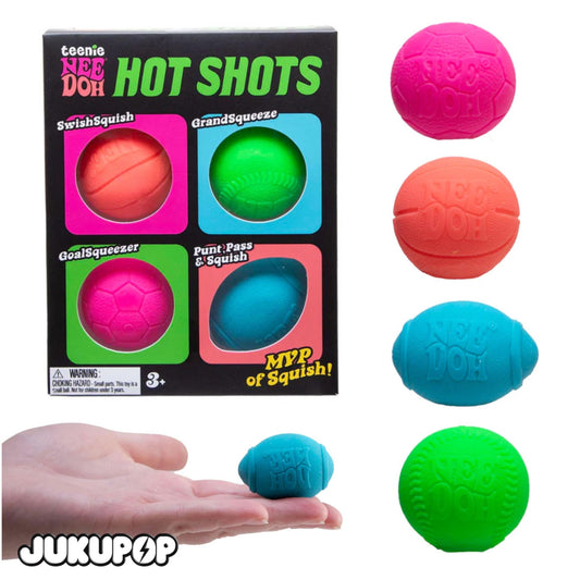 NeeDoh Teenie Hot Shots Sports-themed Mini Fidget Toys Squishy Ball Fidget Toy For Stress, Anxiety, Focus, ADHD & Autism