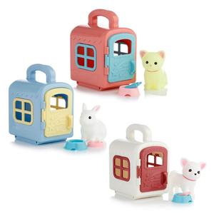 Cute Pets Carry Case Toy Set - Bunny Rabbit, Cat Or Dog