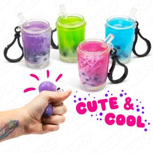 Scrunchems Bubble Tea Squishy Keychain Sensory Fidget Toy ADHD