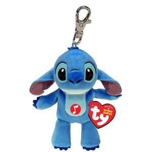 TY Plush Musical Key Clip Key Ring Keyring - Disney Stitch - Beanie Babies toy