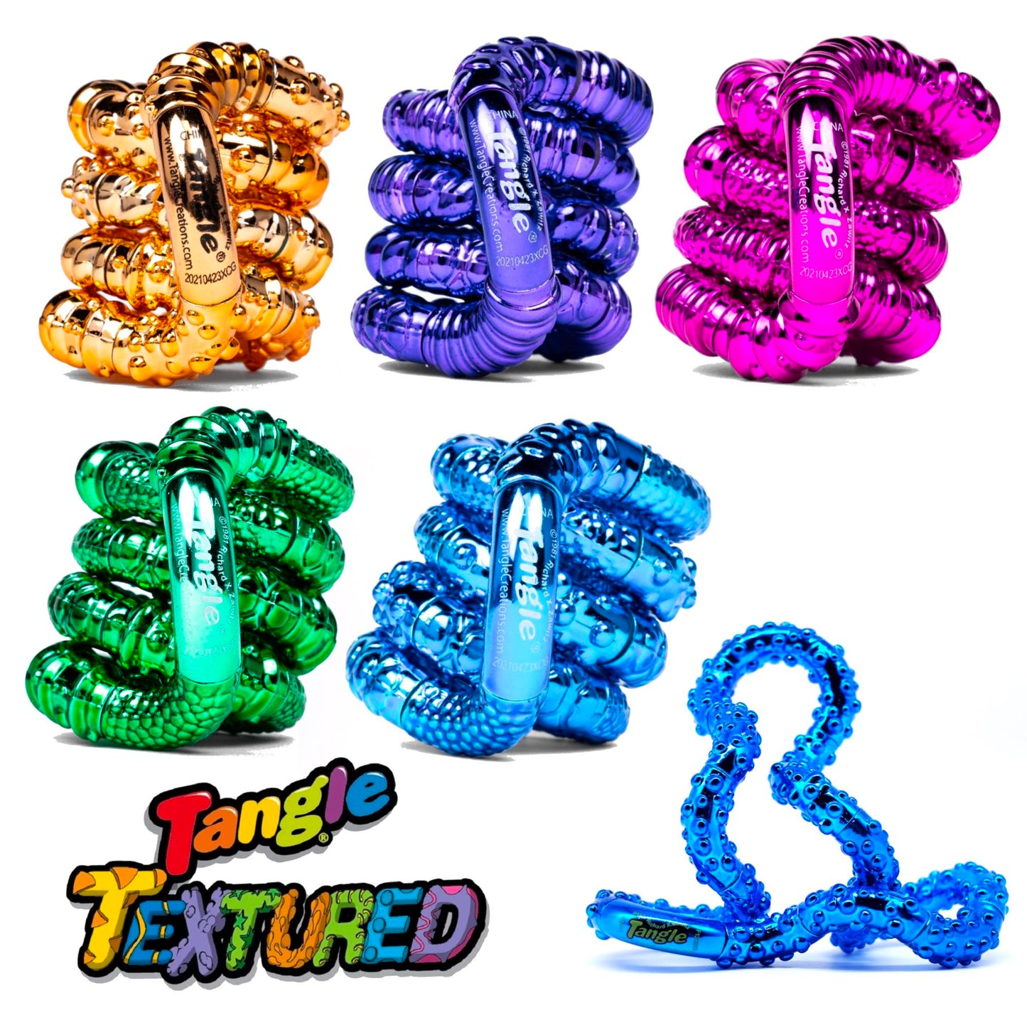 Tangle Sensory Fidget Toy - Classic, Metallic, Textured, Fuzzies, Glow in the Dark, Colour Change, Furry