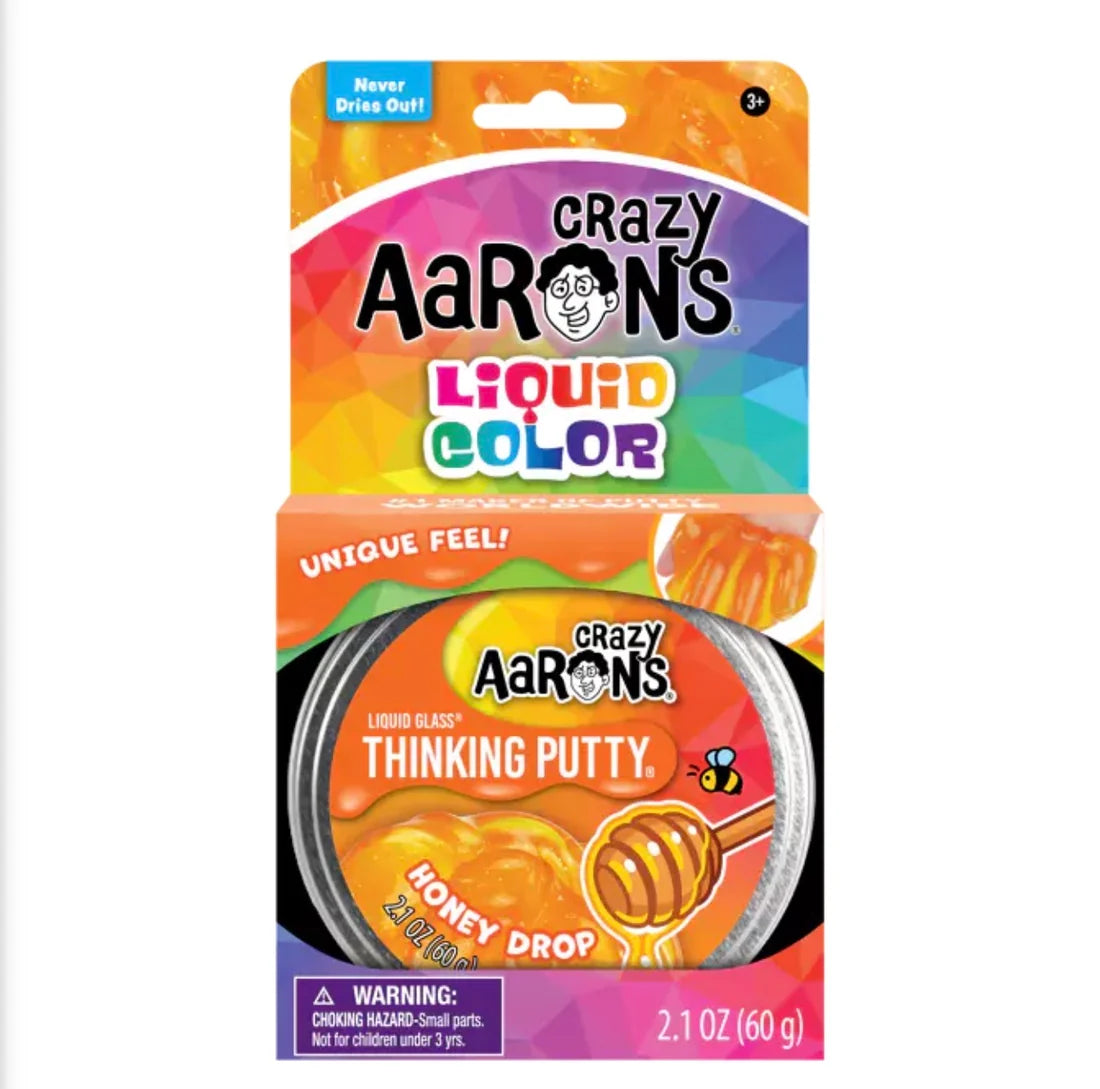 Crazy Aaron's Honey Drop Liquid Glass® Thinking Putty® – Golden Translucent Putty
