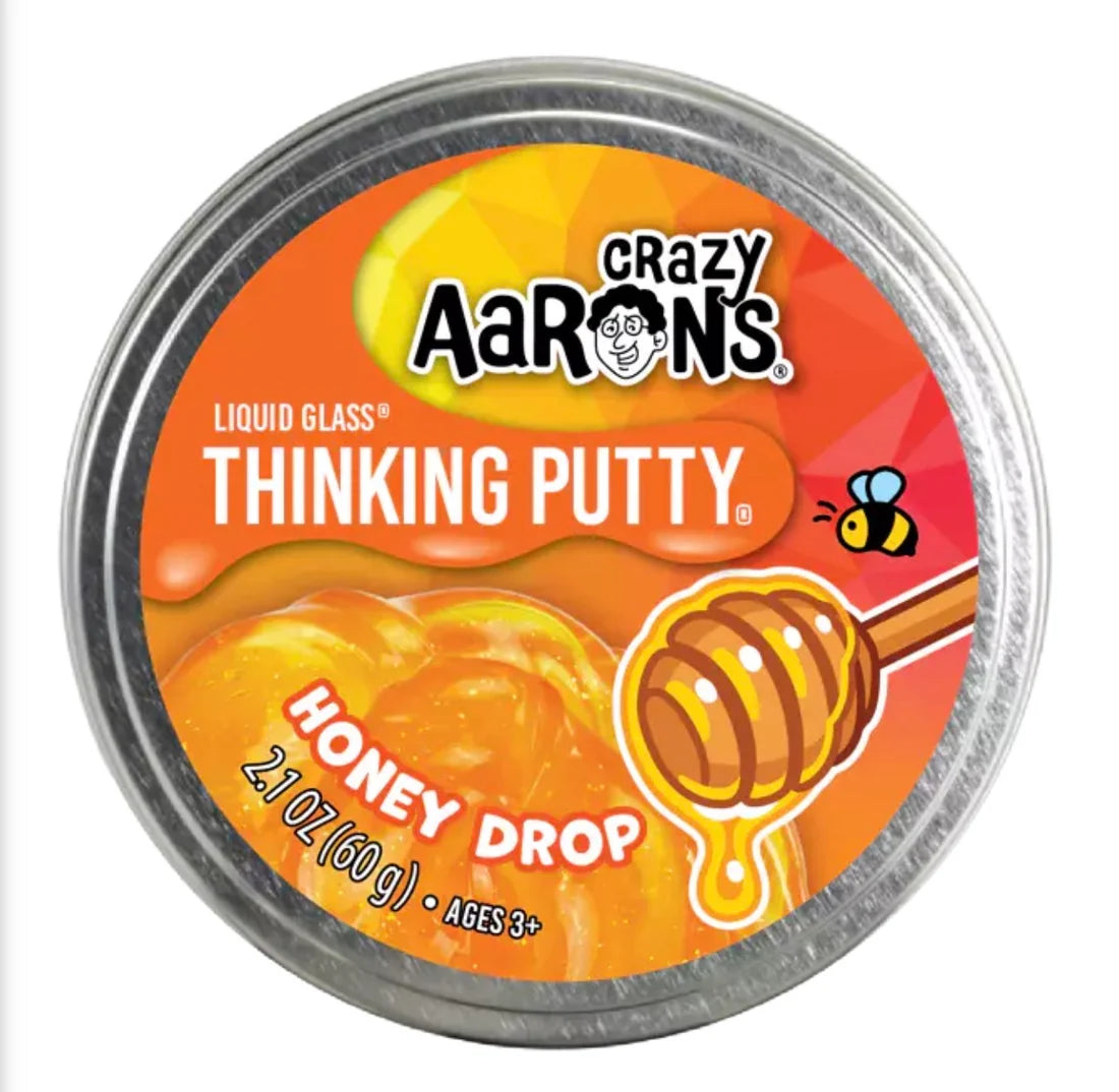 Crazy Aaron's Honey Drop Liquid Glass® Thinking Putty® – Golden Translucent Putty