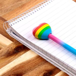 Rainbow Heart HB Pencil & Eraser Topper Set