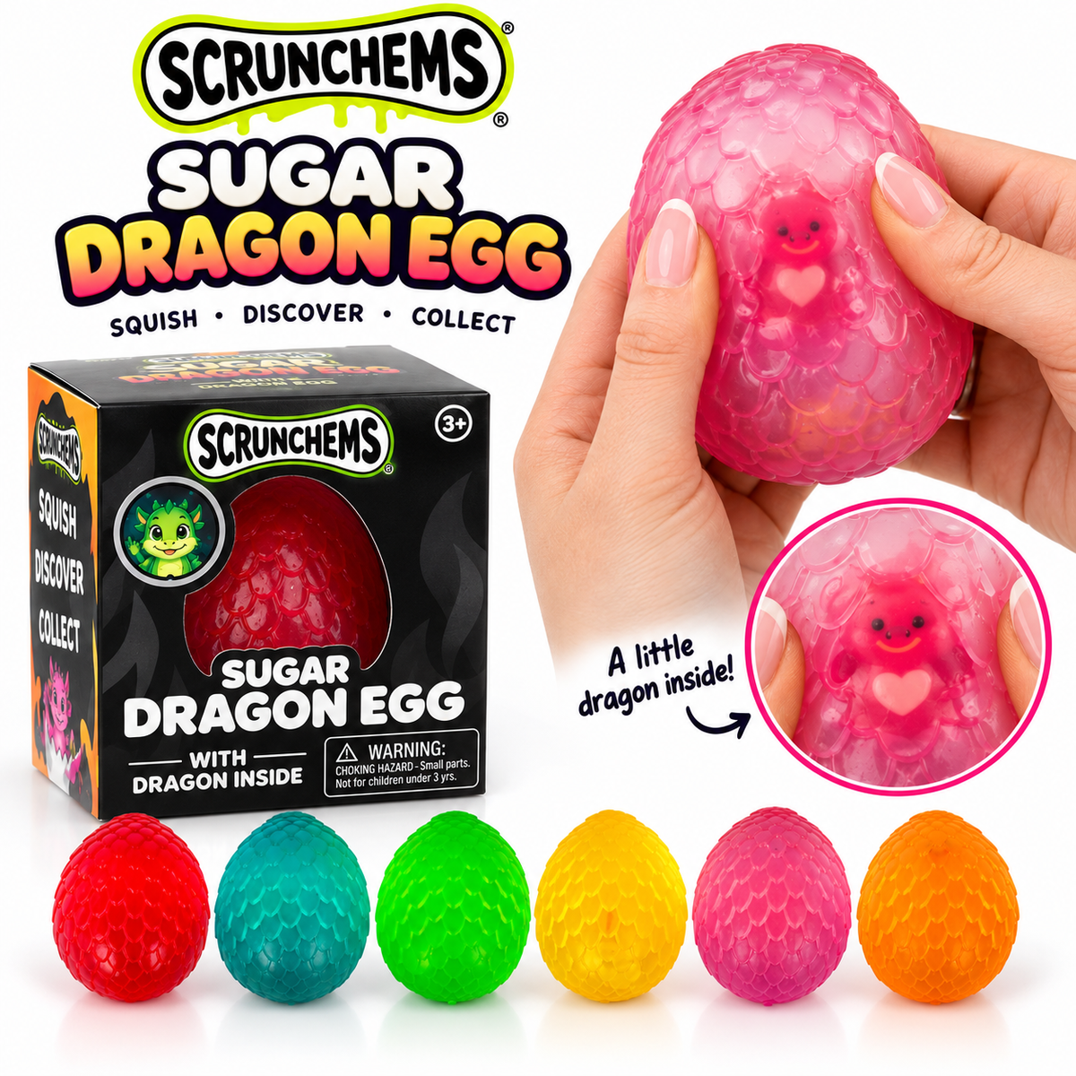 Scrunchems Sugar Dragon Egg – Squishy Surprise Sensory Toy