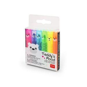 Legami Set of 6 Mini Highlighters - Teddy's Mood