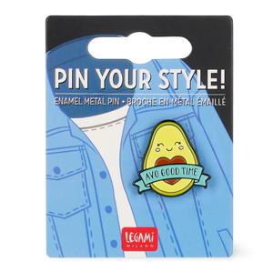 Legami Avocado Avo Good Time Cute Enamel Metal Pin