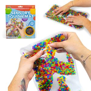 Sensory Squish Mat Rainbow Bead Stim Fidget Toys for Autism, ADHD, Stress & Anxiety