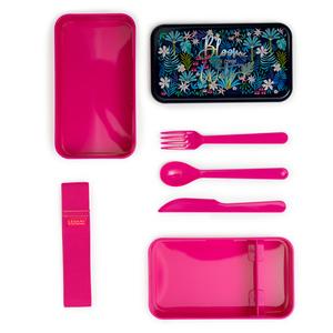 Legami Lunch Box With Cutlery "Bloom Your Own Way" Pink Floral