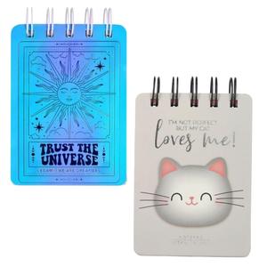 Legami Mini Spiral Notebook - Lined - 7 x 10 cm - Kitty Cat or Tarot Celestial Designs