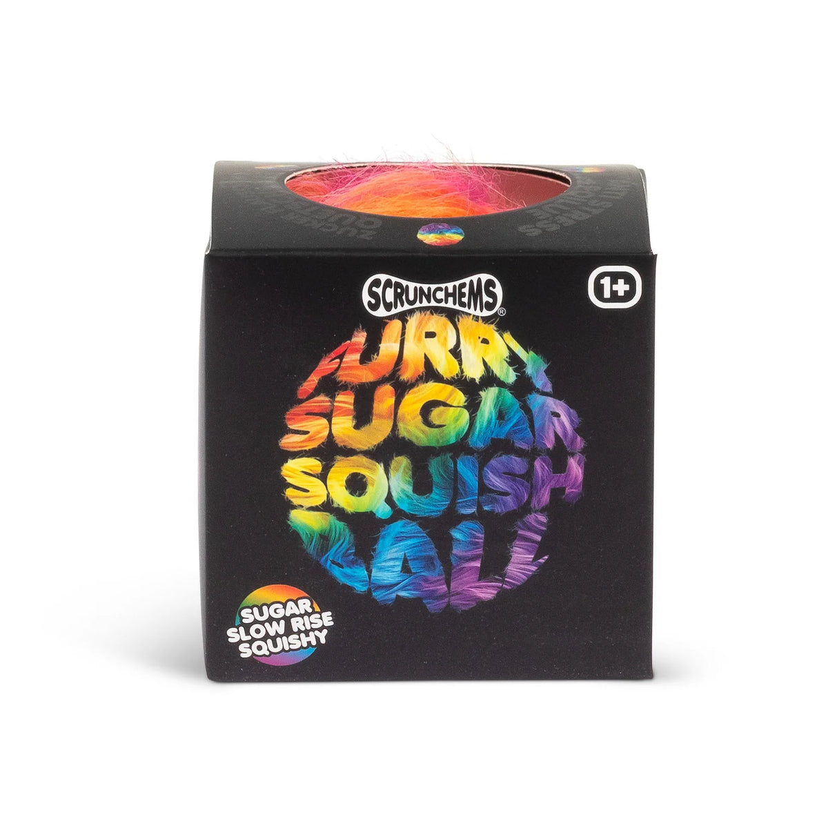 Scrunchems Furry Sugar Squish Ball – Rainbow Fluffy Sensory Toy