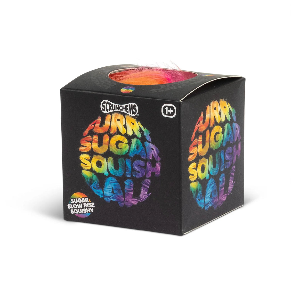 Scrunchems Furry Sugar Squish Ball – Rainbow Fluffy Sensory Toy