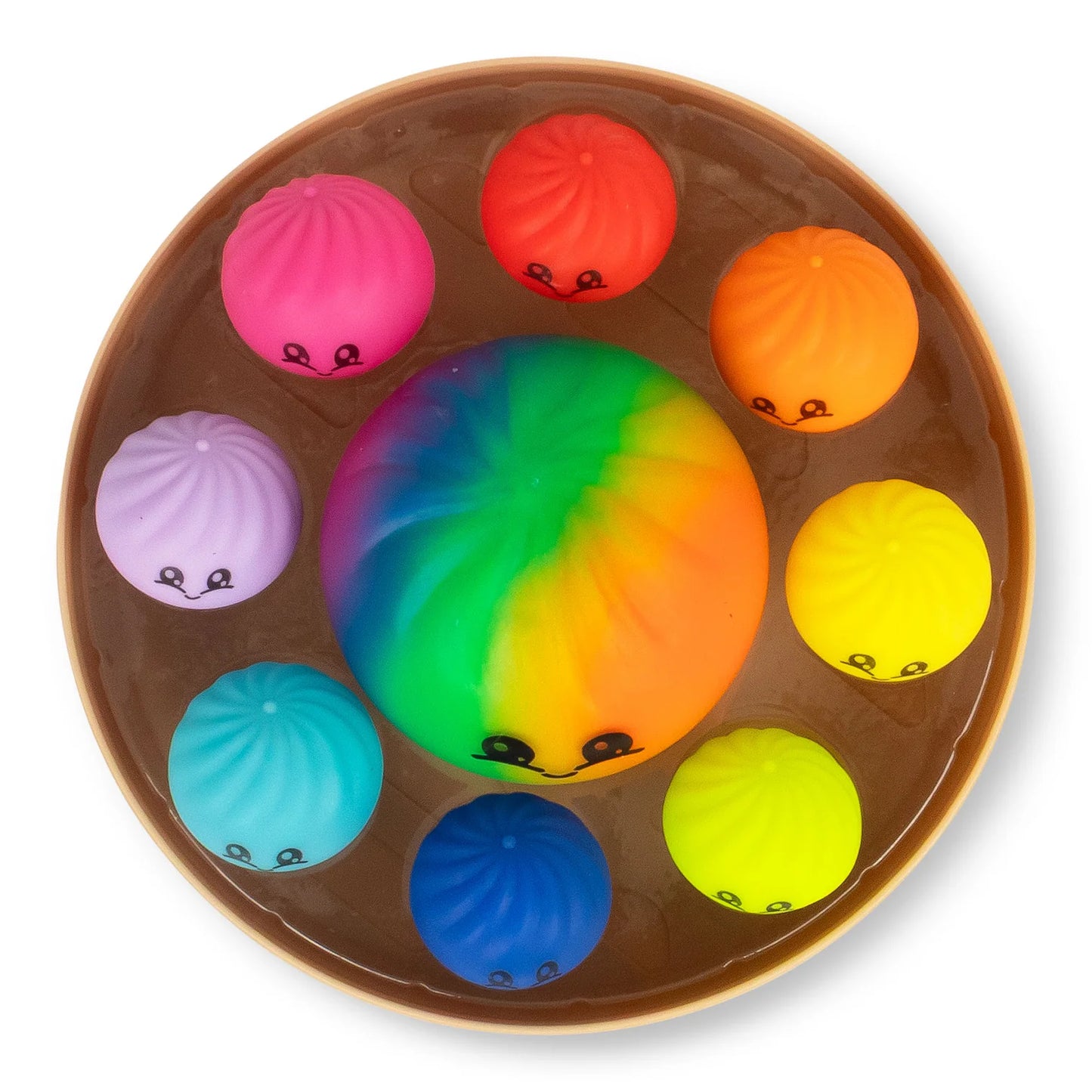 SCRUNCHEMS MEGA RAINBOW DUMPLING SET top down view
