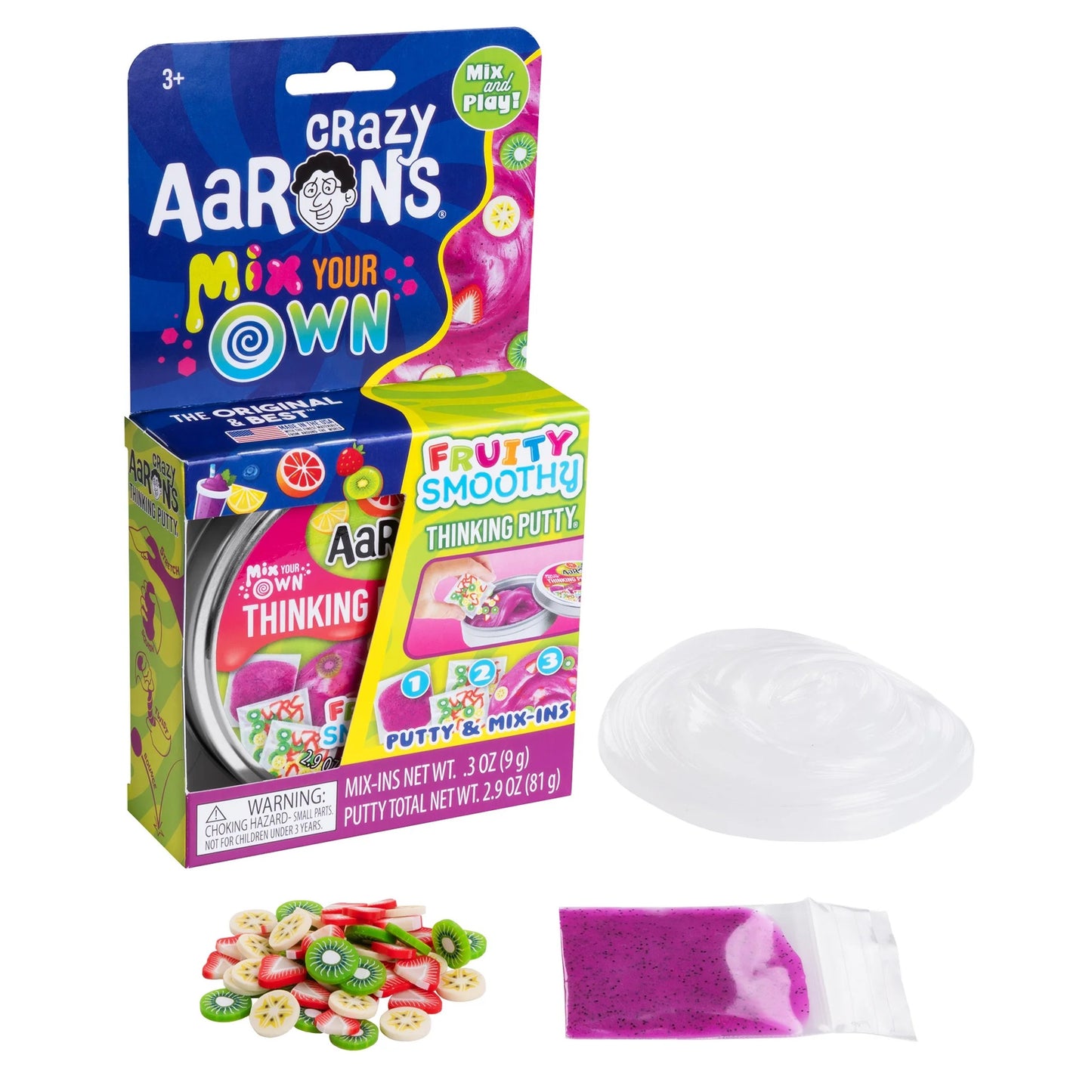 Crazy Aaron's Thinking Putty® Fruity Smoothy Mix It – DIY Sensory Putty 3.5" Tin