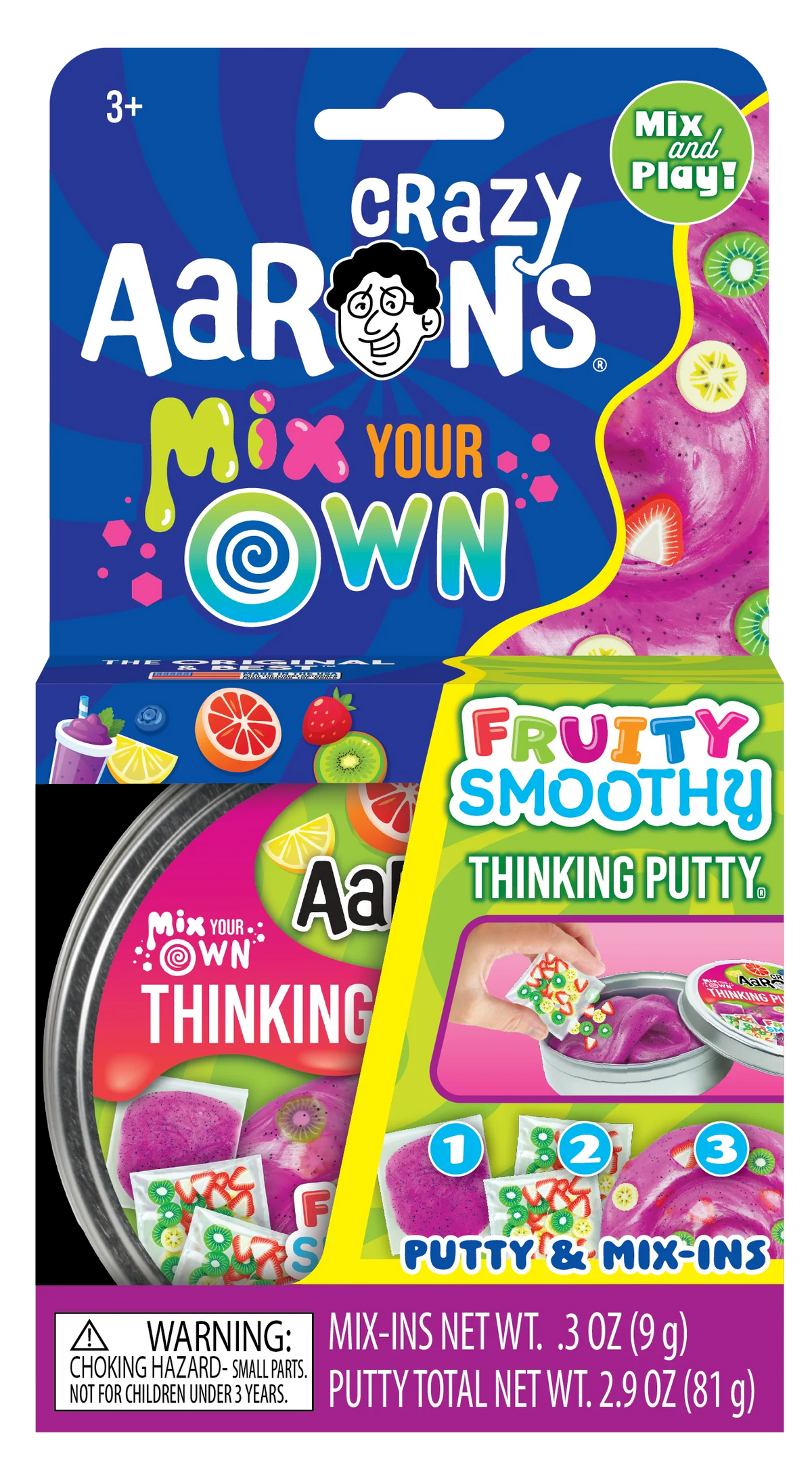 Crazy Aaron's Thinking Putty® Fruity Smoothy Mix It – DIY Sensory Putty 3.5" Tin
