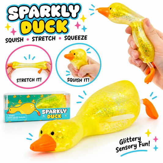 Sparkly Stretchy Duck – Glitter Squishy Sensory Toy