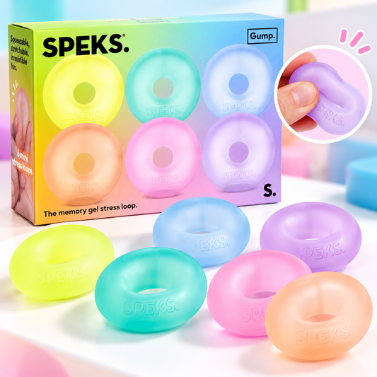 SPEKS Gump Mini Memory Gel Stress Loops 6 Pack – Squishy Fidget Sensory Toy